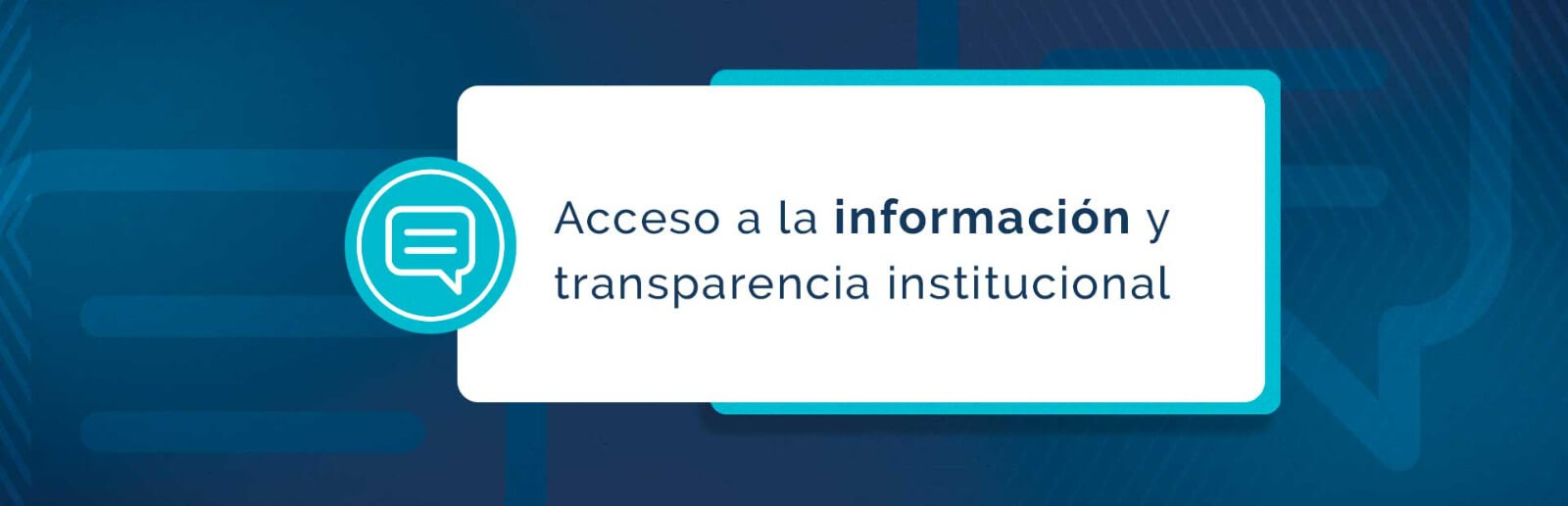 fondo azul como un globo de hablar con el nombre Transparencia y Datos Abiertos