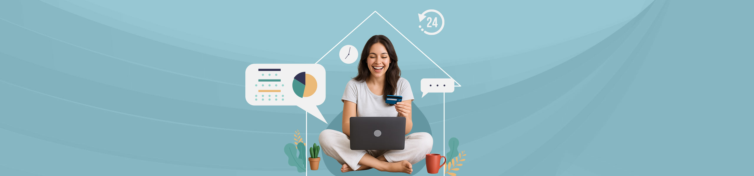 Imagen de mujer con una computadora