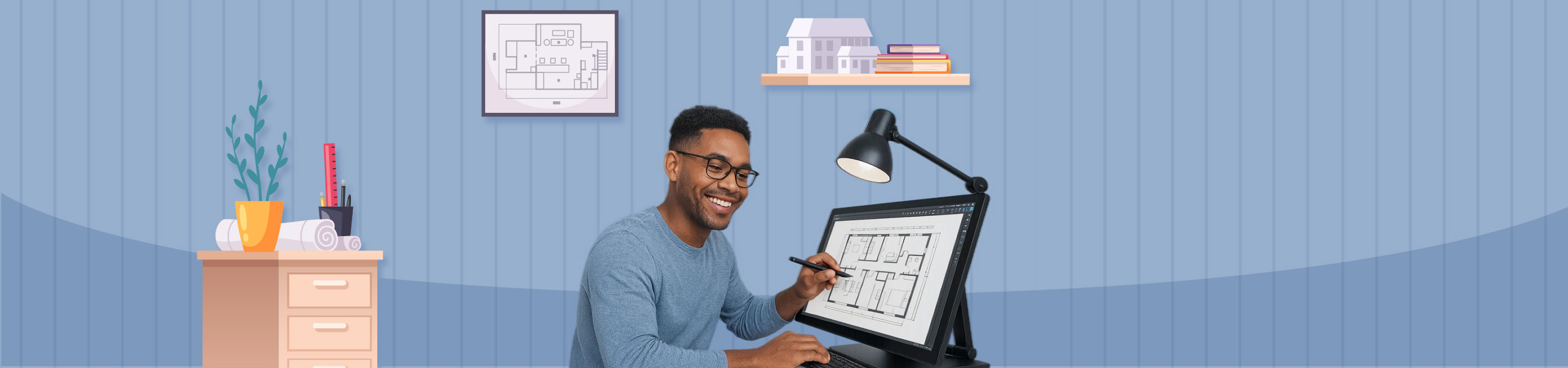 En la imagen se ve el logo con las letras del Sistema Automatizado de Visado de Planos, la A con forma de casa, donde las personas pueden hacer sus trámites de planos